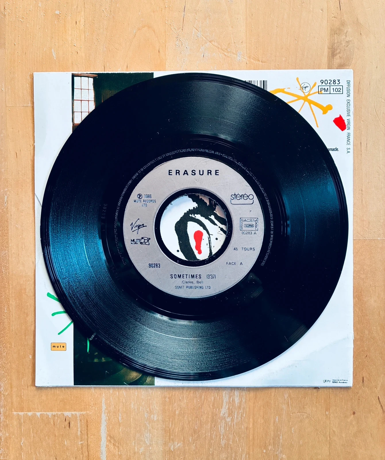 Disco de vinil 45T Erasure Sometimes. – photo 3